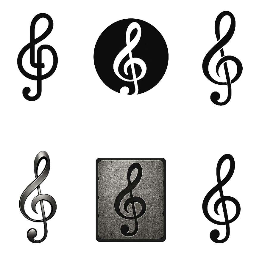 Elegant Treble Clef Logos & Icons for Musicians