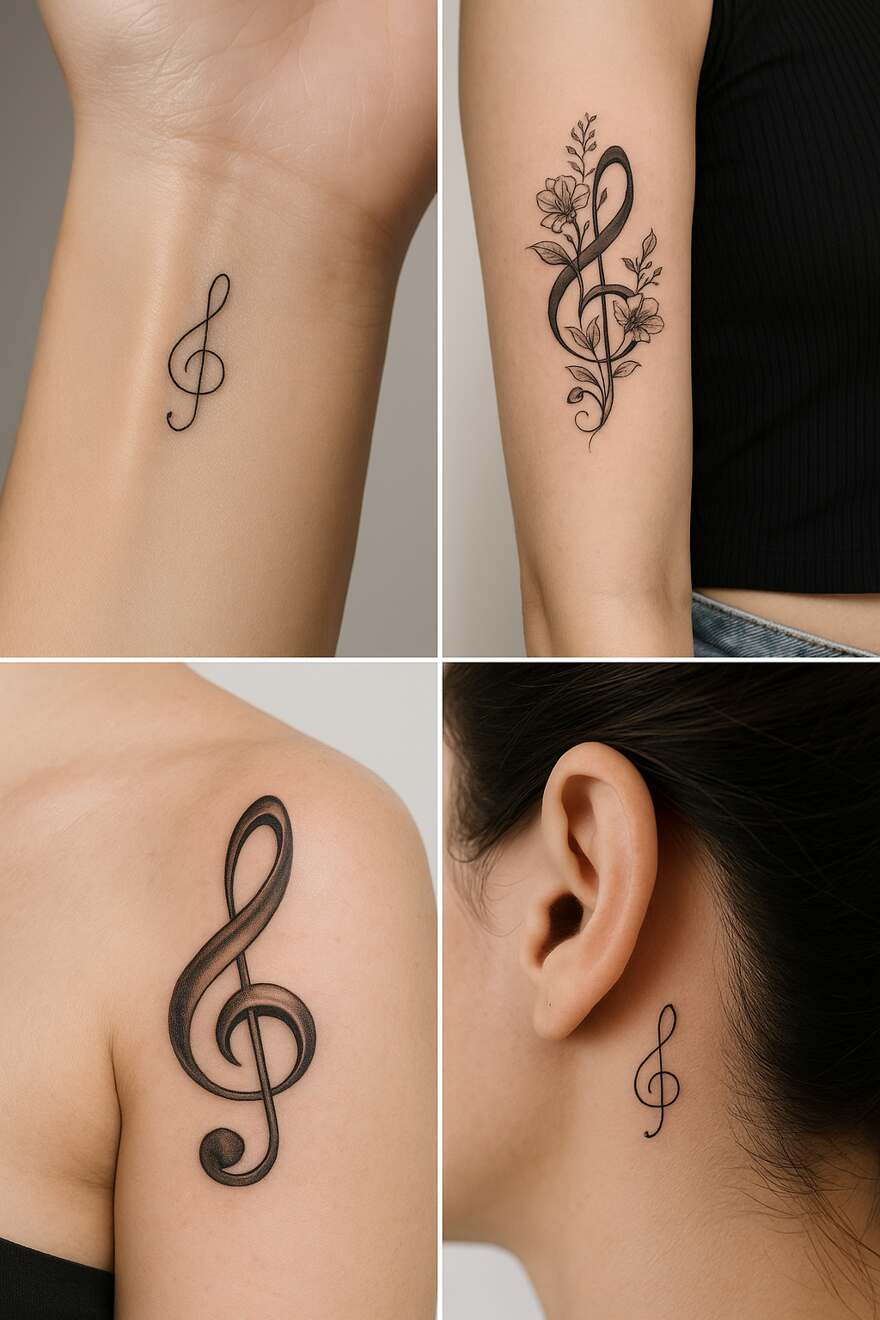 Treble Clef Tattoo Ideas: From Delicate to Dramatic