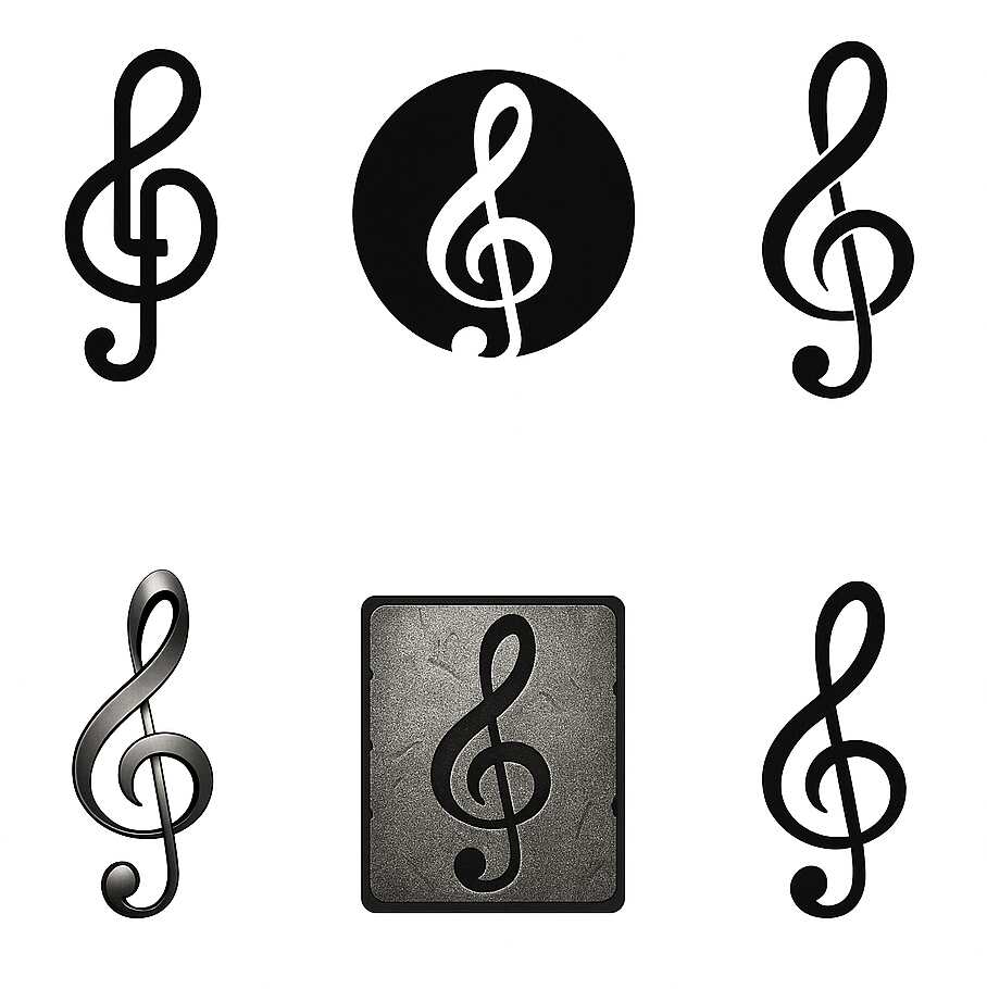Elegant Treble Clef Logos & Icons for Musicians