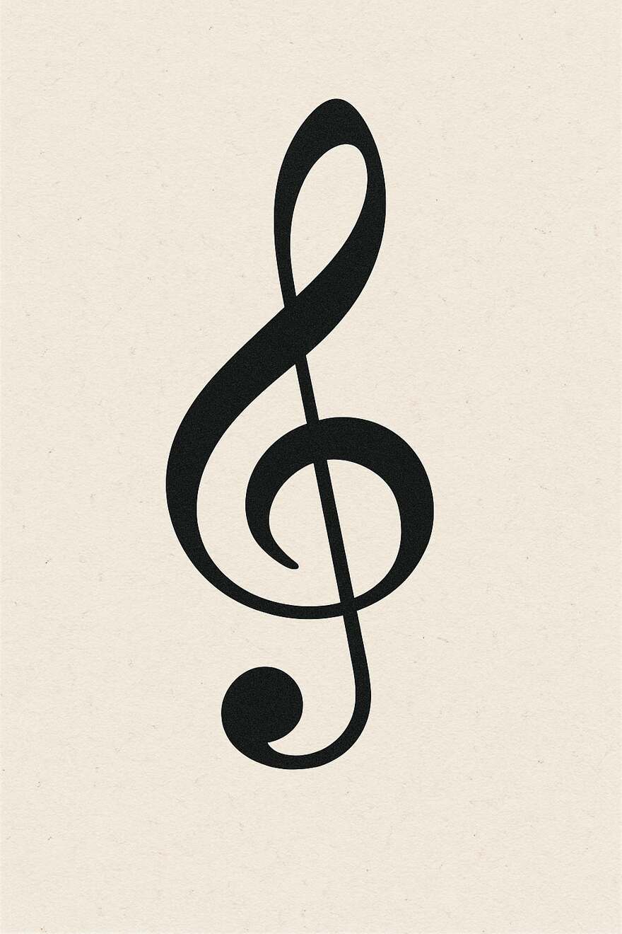 Large Treble Clef Symbol for Wall Art or Digital Use